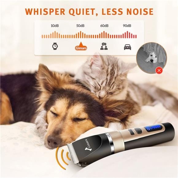 2in1 Cordless 3-Speed Dog Clippers with Small Paw Trimmer Blade, Low Noise Quiet - Picture 4 of 6